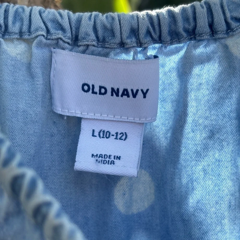 Old Navy Chambray Polka Dot Swing Sundress Size L